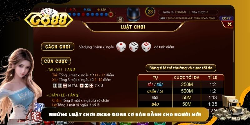 Những luật chơi sicbo GO88 cơ bản dành cho người mới